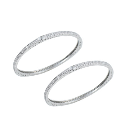 Silver Glint Rhodium Bangles