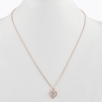 Elegant Rose Gold & Silver Heart Necklace